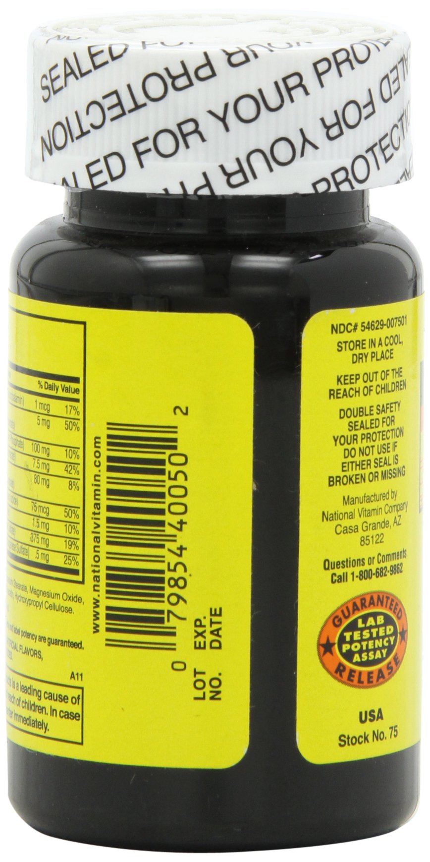 Nature's Blend NAT B multivitamin packaging variety with assorted bottles