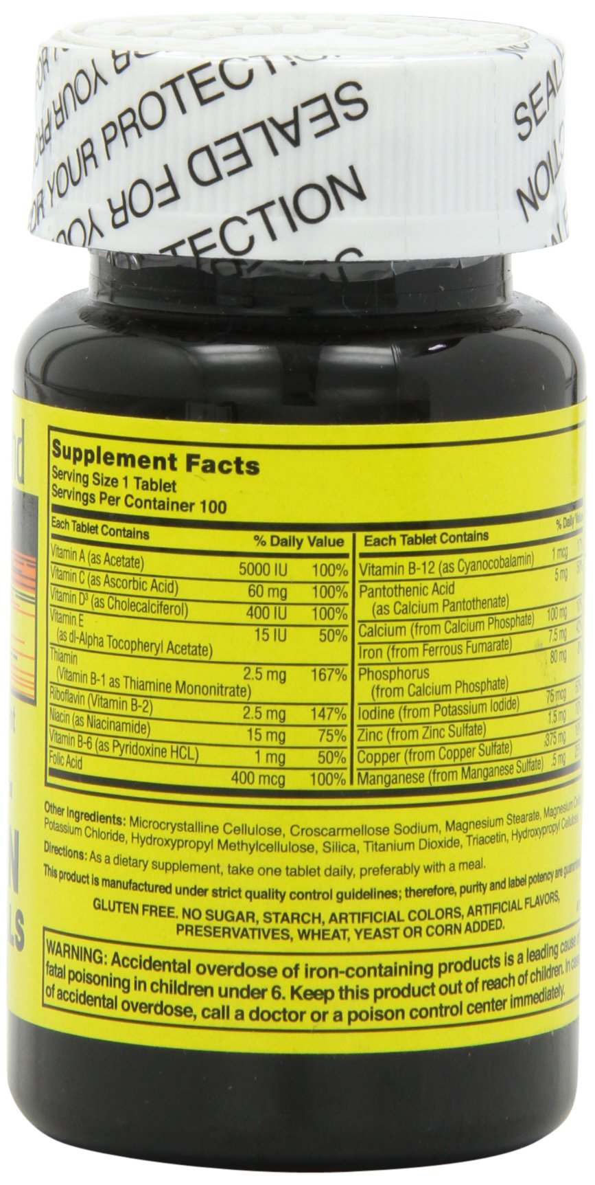 Nature's Blend NAT B multivitamin tablets close-up, compact 100-tablet supply