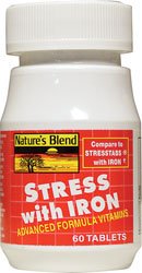 Nature's Blend Nat B Stress Formula iron tablets for daily stress support.