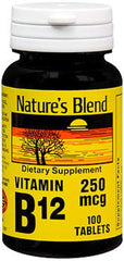 Nature's Blend NAT B Vitamin B-12 TB 250 mcg tablet for daily energy support.