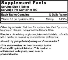 Nature's Blend NAT B-6 label close-up for daily wellness routines