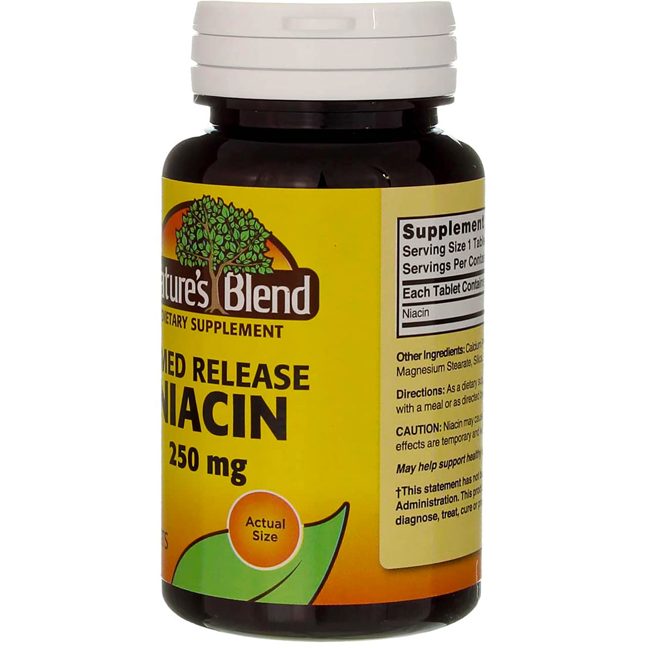 Nature's Blend Niacin Timed Release dosage instruction on label: take with meals