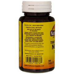 Nature's Blend Niacin Timed Release tablets close-up, easy-to-swallow design