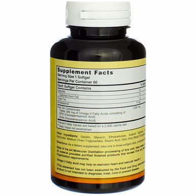 Nature's Blend Omega-3 odorless pour of softgels.