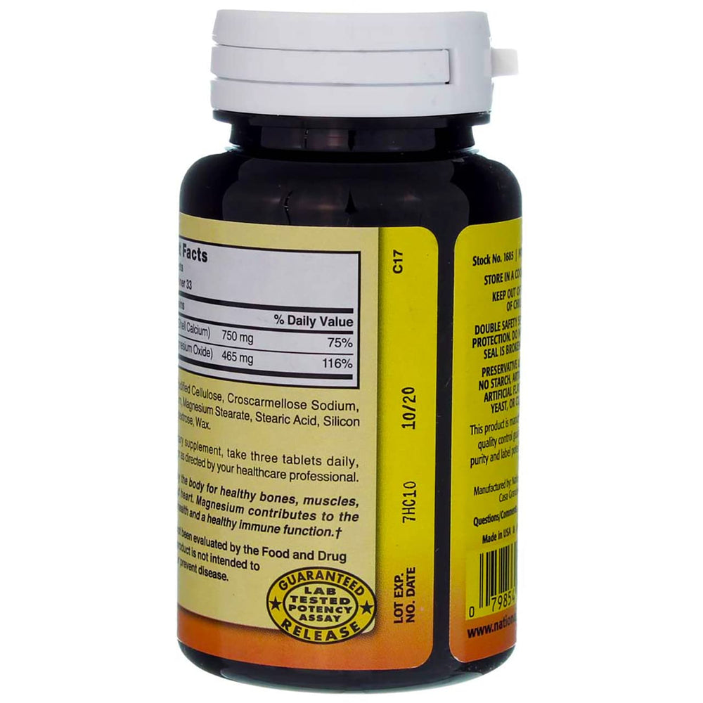 Nature's Blend oyster shell calcium and magnesium tablets close view
