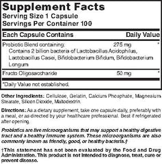 Nature's Blend Probiotic Blend gluten-free label highlighting allergen-free formulation