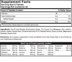 Nature's Blend protein tablets honey flavor serving pack emphasizes gluten-free protein for daily nourishment.