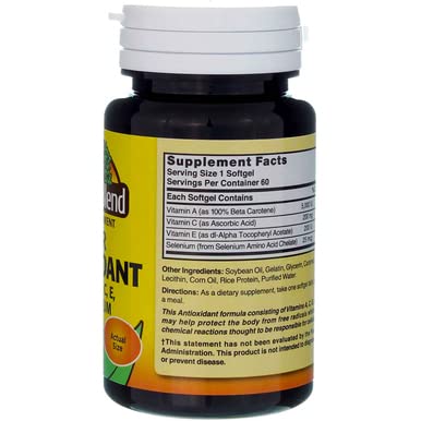 Nature's Blend Super Antioxidant Aces ingredients closeup, four-antioxidant formula details