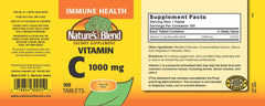 Nature's Blend Vitamin C 1000 mg tablets close-up for daily wellness.