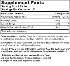 Nature's Blend Vitamin C tablets dosage image shows convenient 100-count bottle.