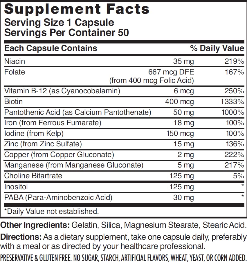 Nature's Blend Vitamins For Hair Capsules on shelf with water for easy daily intake