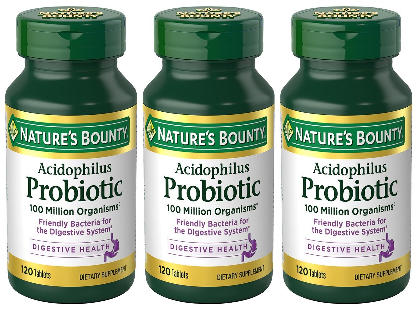 Nature's Bounty Acidophilus probiotic bottle for daily digestive support