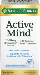 Nature's Bounty Active Mind bottle pour for easy daily dosing.