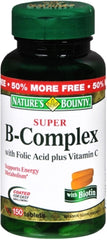 Nature's Bounty B-Complex bottle with tablets supports daily energy metabolism and immune support.