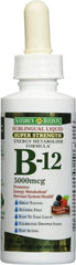 Nature's Bounty B-12 sublingual bottle with dropper for fast absorption and daily energy support.