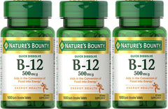 Nature's Bounty B-12 disolución rápida frente, apoyo a la vitalidad diaria