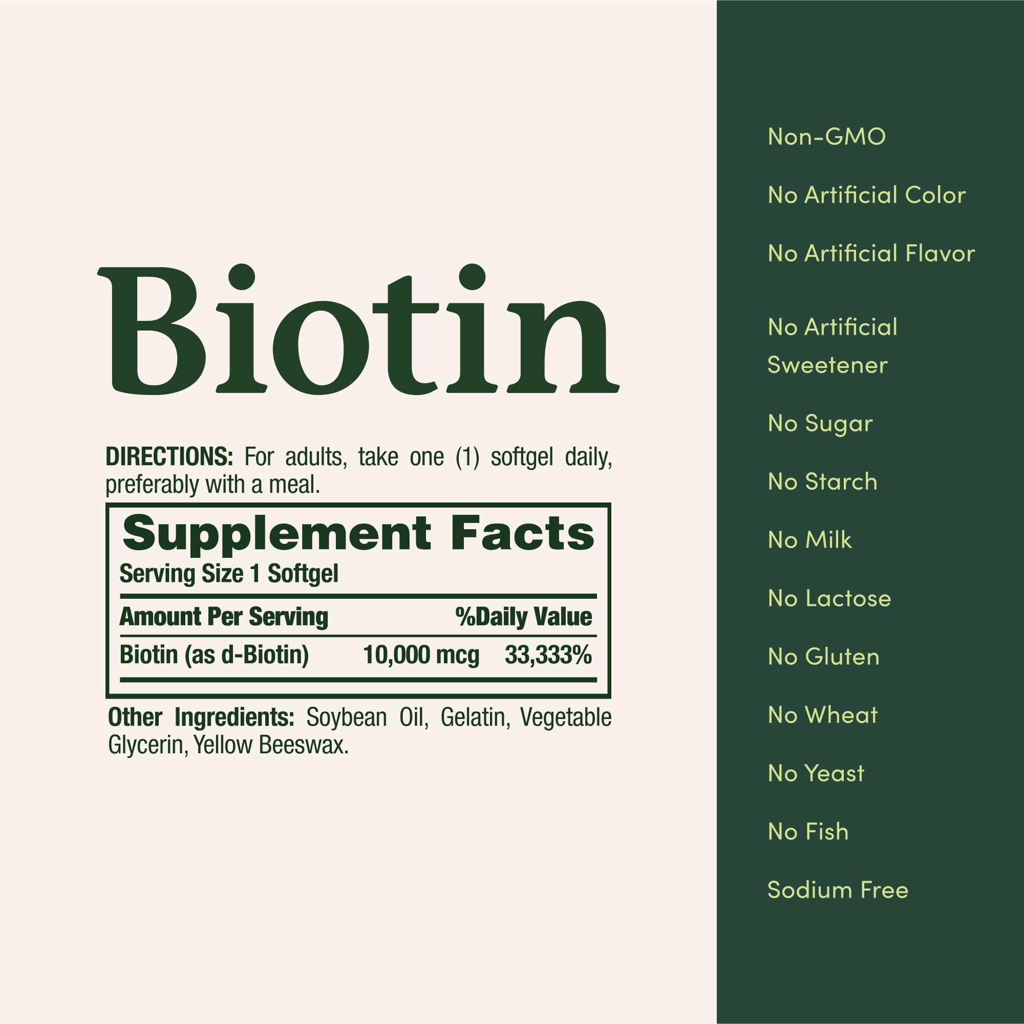 Nature's Bounty Biotin packaging display for routine supplementation.
