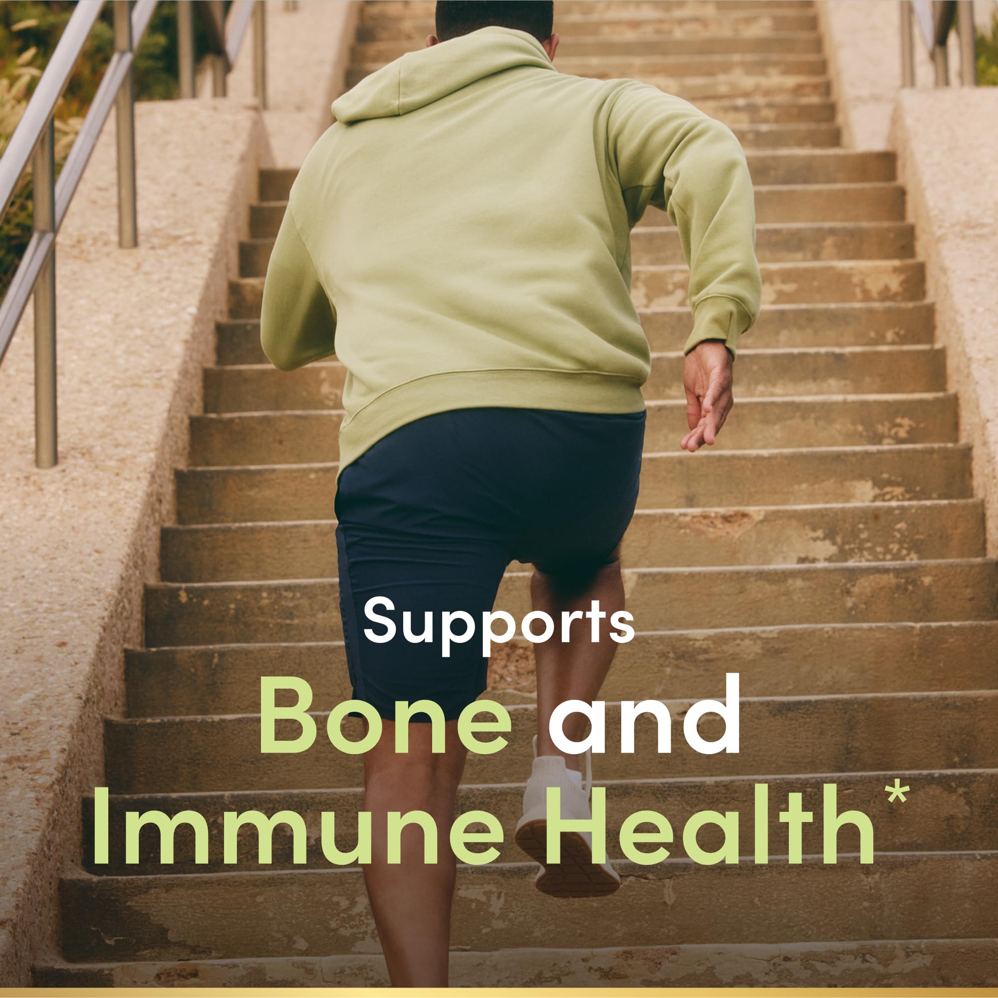 Nature's Bounty Calcium D3 bottle back label highlighting daily calcium and immune support