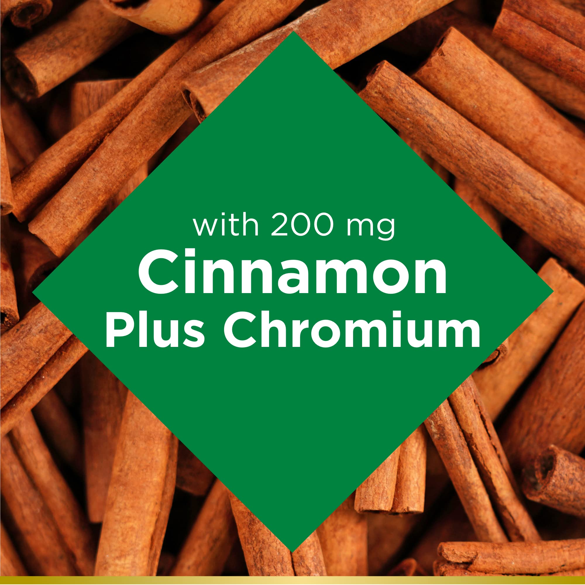 Cinnamon 2000mg Plus Chromium capsules in bottle illustrating daily wellness support