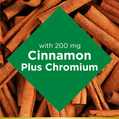 Cinnamon 2000mg Plus Chromium capsules in bottle illustrating daily wellness support