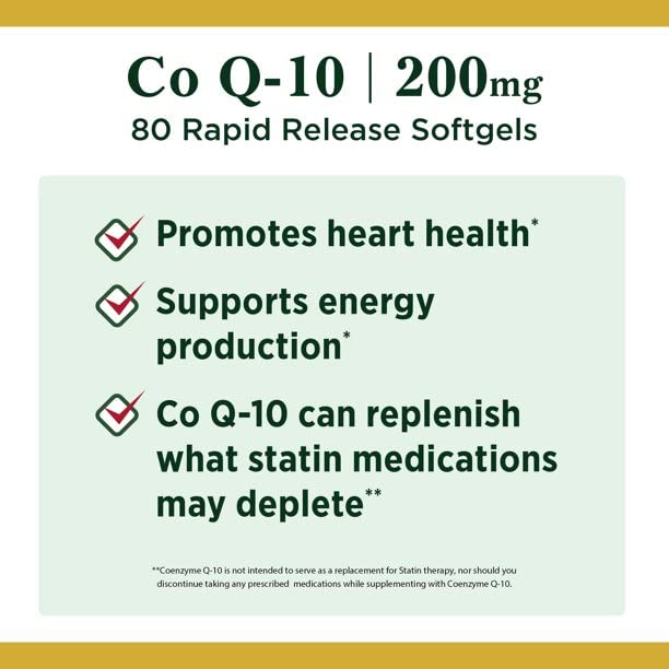 Nature's Bounty CoQ-10 softgels texture close-up reveals smooth capsules and gentle release.