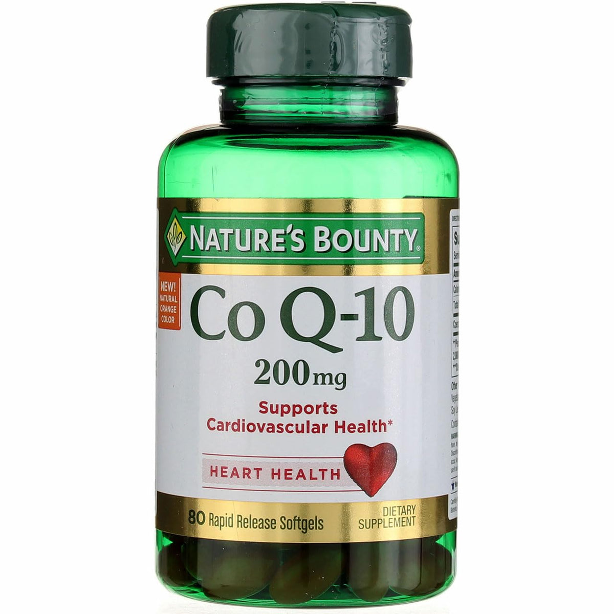 Nature's Bounty CoQ10 200 mg rapid-release softgels bottle supports daily energy metabolism