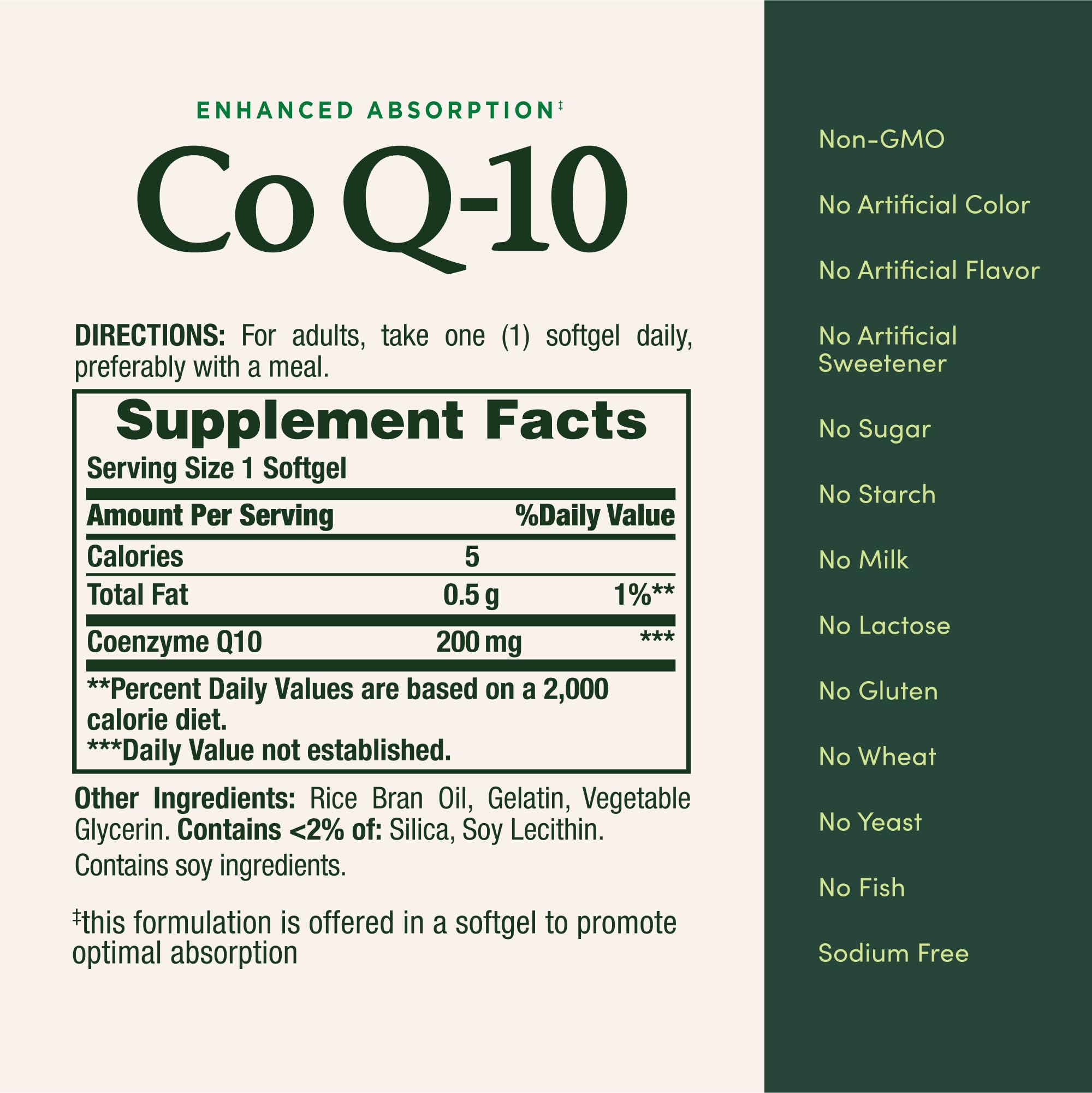 Nature's Bounty CoQ10 softgels held in hand for portable use