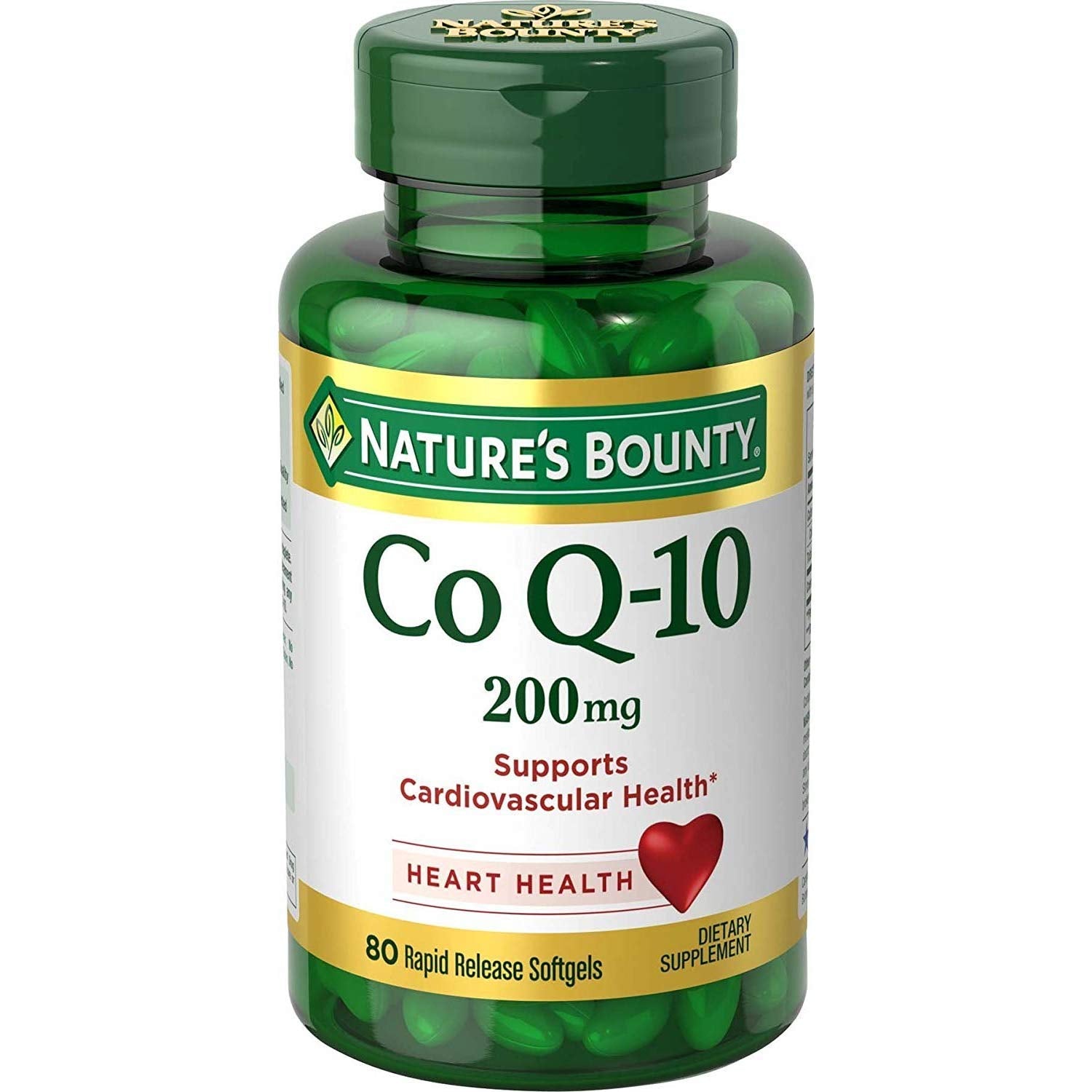 Nature's Bounty CoQ10 Extra Strength softgels bottle for daily energy and heart support.