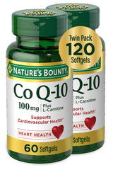 Nature's Bounty CoQ10 with L-Carnitine bottle supports heart wellness.