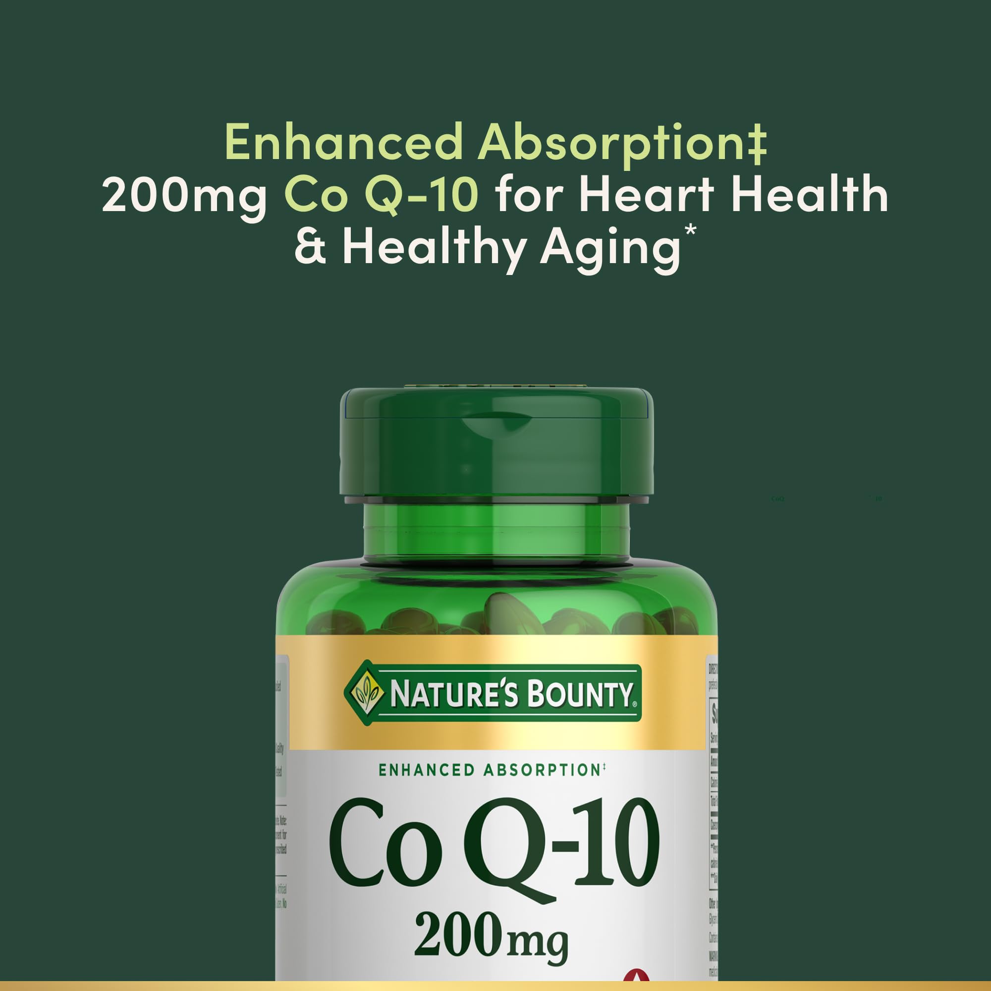 Label highlights 200 mg Q-Sorb and antioxidant support for the product.