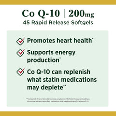 Nature's Bounty CoQ-10 softgels closeup highlighting smooth capsules