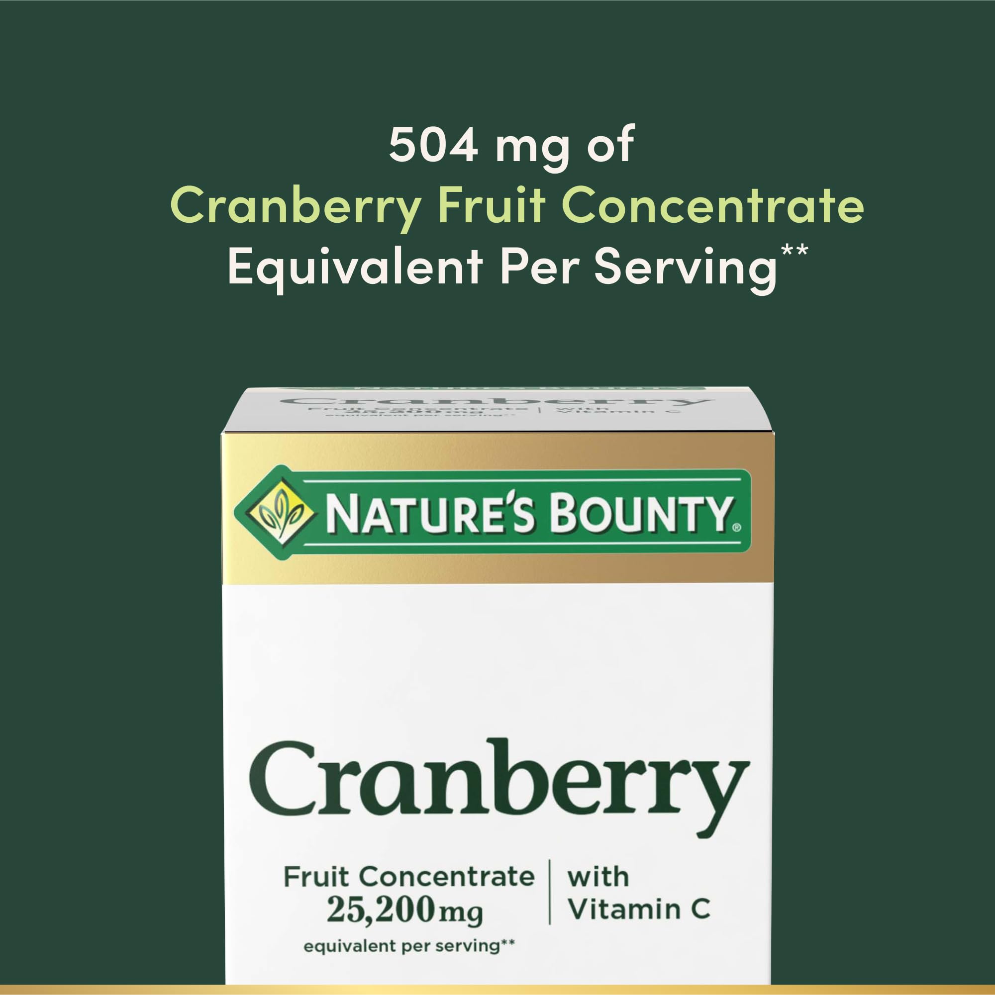 Nature's Bounty Cranberry Softgels pour image demonstrating easy-to-swallow capsules