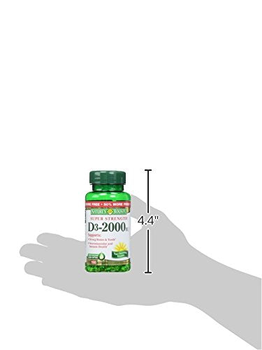 Nature's Bounty D 2000 IU softgels ingredients panel highlights Vitamin D3 identity.