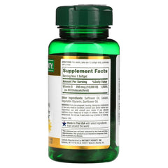 Nature's Bounty D3 label closeup showing 10,000 IU dosage for bone support