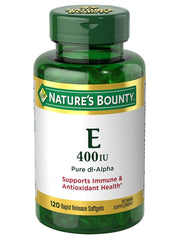 Nature's Bounty E-400 IU softgel bottle for easy daily use.