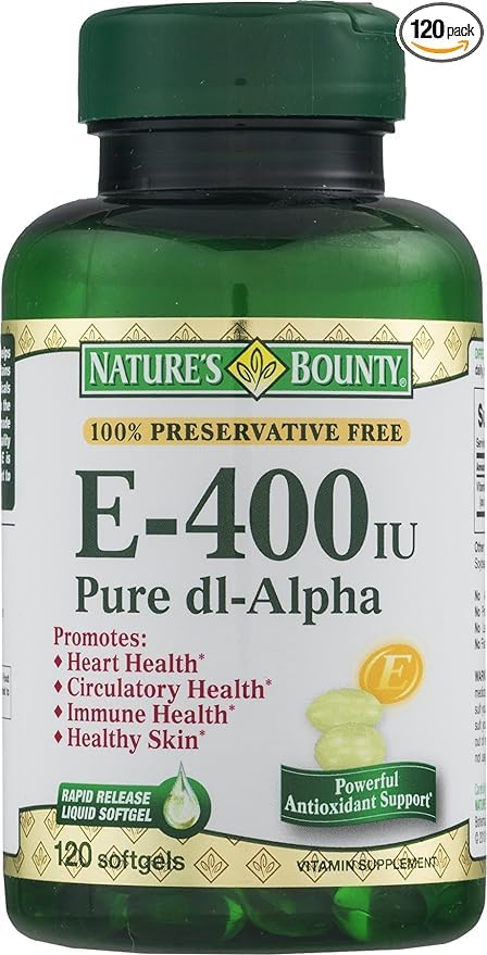 Close-up of a dl-Alpha Vitamin E softgel for antioxidant support.