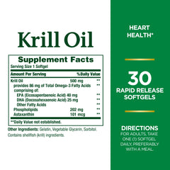 Nature's Bounty Etiqueta de aceite de krill con omega-3