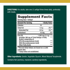 Nature's Bounty Fish Oil softgels close-up highlights purified mercury-free formula.