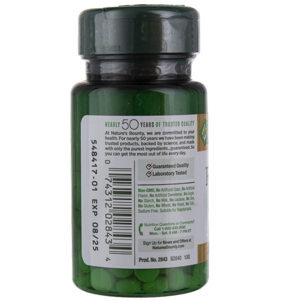 Nature's Bounty folic acid 800 mcg tablets on display showing heart health support