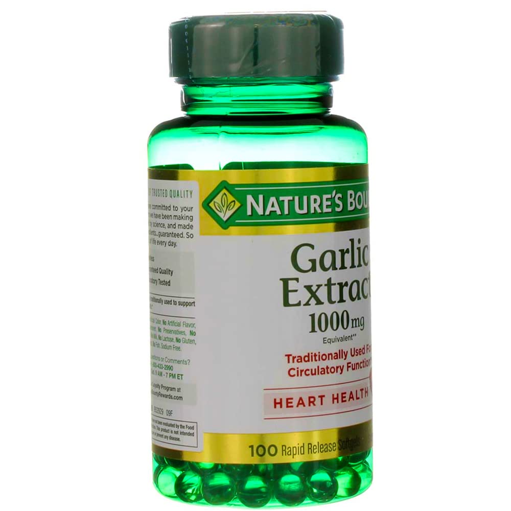 Nature's Bounty garlic extract daily‑use image illustrating simple daily supplementation.