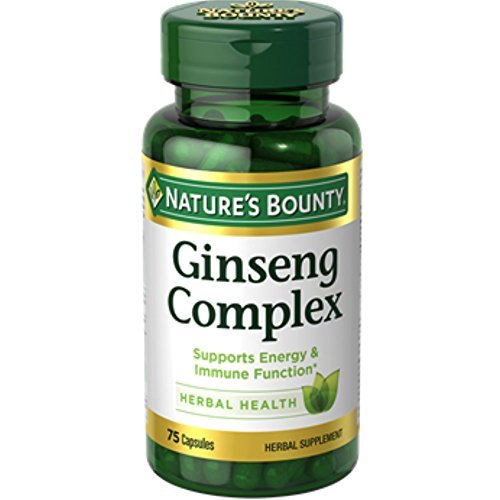 Nature's Bounty Ginseng Complex capsules bottle—daily energy and vitality support.