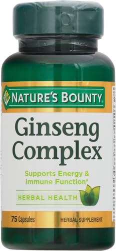Nature's Bounty Ginseng Complex capsules with vitamin B12 support energy metabolism