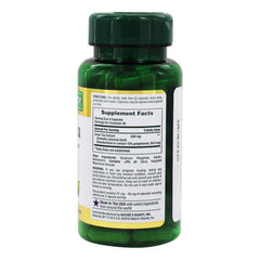 Closeup of Nature's Bounty Green Tea Extract capsules with EGCG and wellness use.