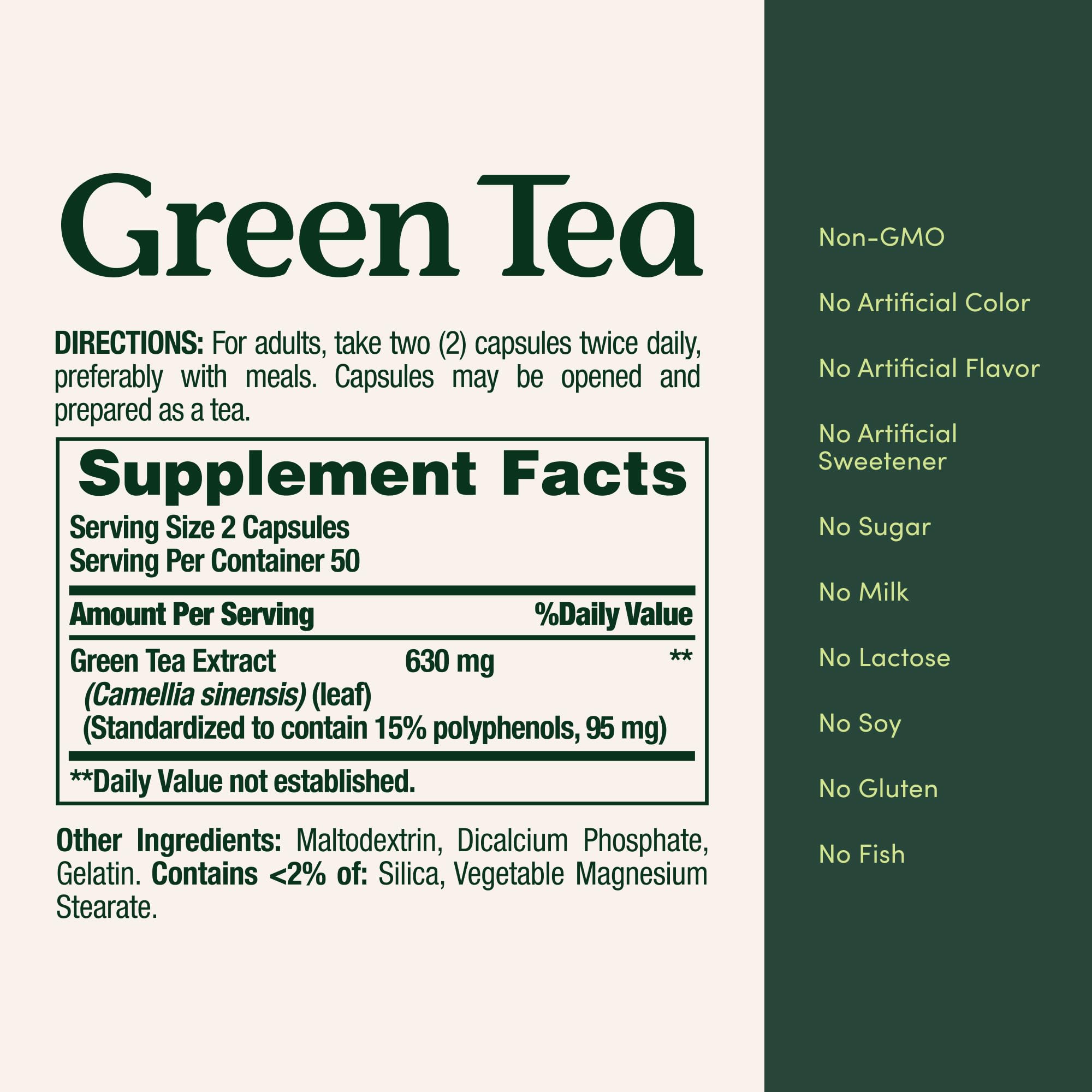 Nature's Bounty Green Tea Pills packaging displayed for daily wellness routines.