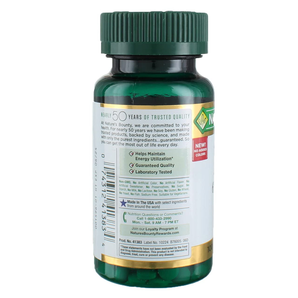 Nature's Bounty Iron 65 mg tablets close-up, compact pills for daily routine
