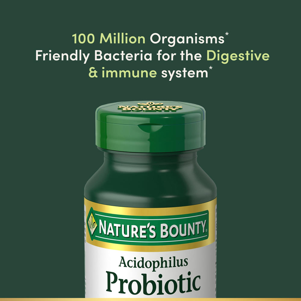 Nature's Bounty vegetarian probiotic capsules suitable for gluten-free and dairy-free diets