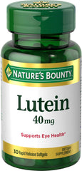 Nature's Bounty Lutein 40 mg softgels bottle enhances eye health for daily screen use.
