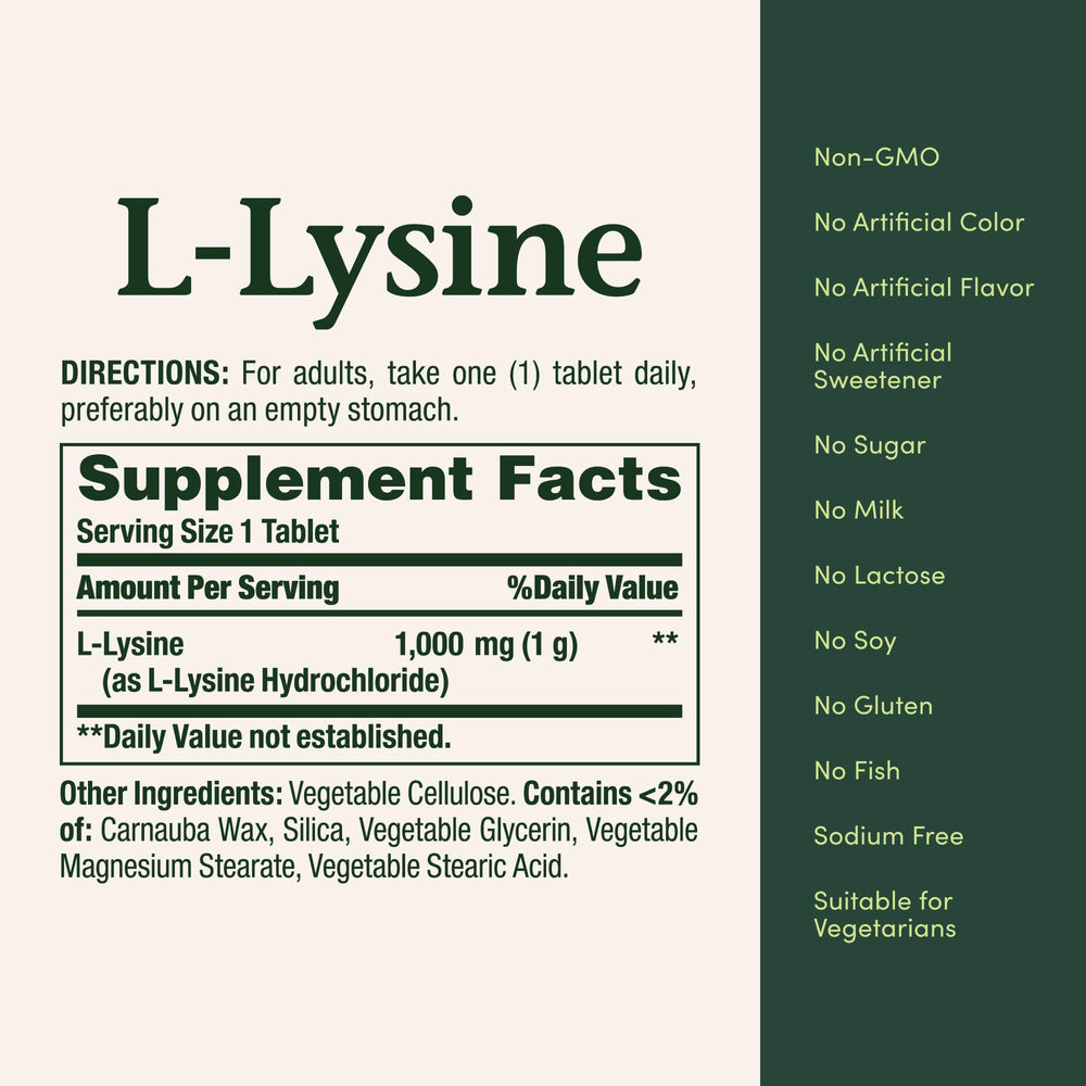 Nature's Bounty Lysine 1000 mg three-pack boxes shown for savings.