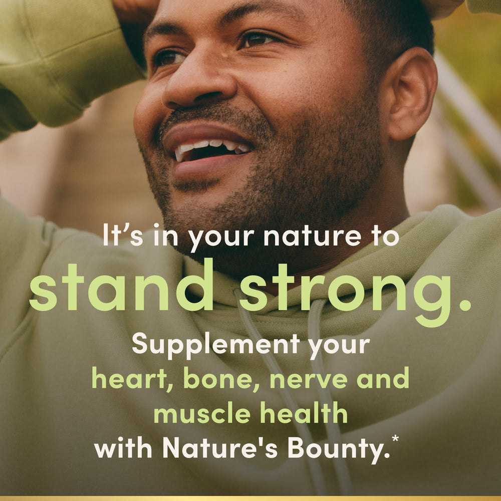 Nature's Bounty Magnesium 400 mg softgel bottle with capsules visible