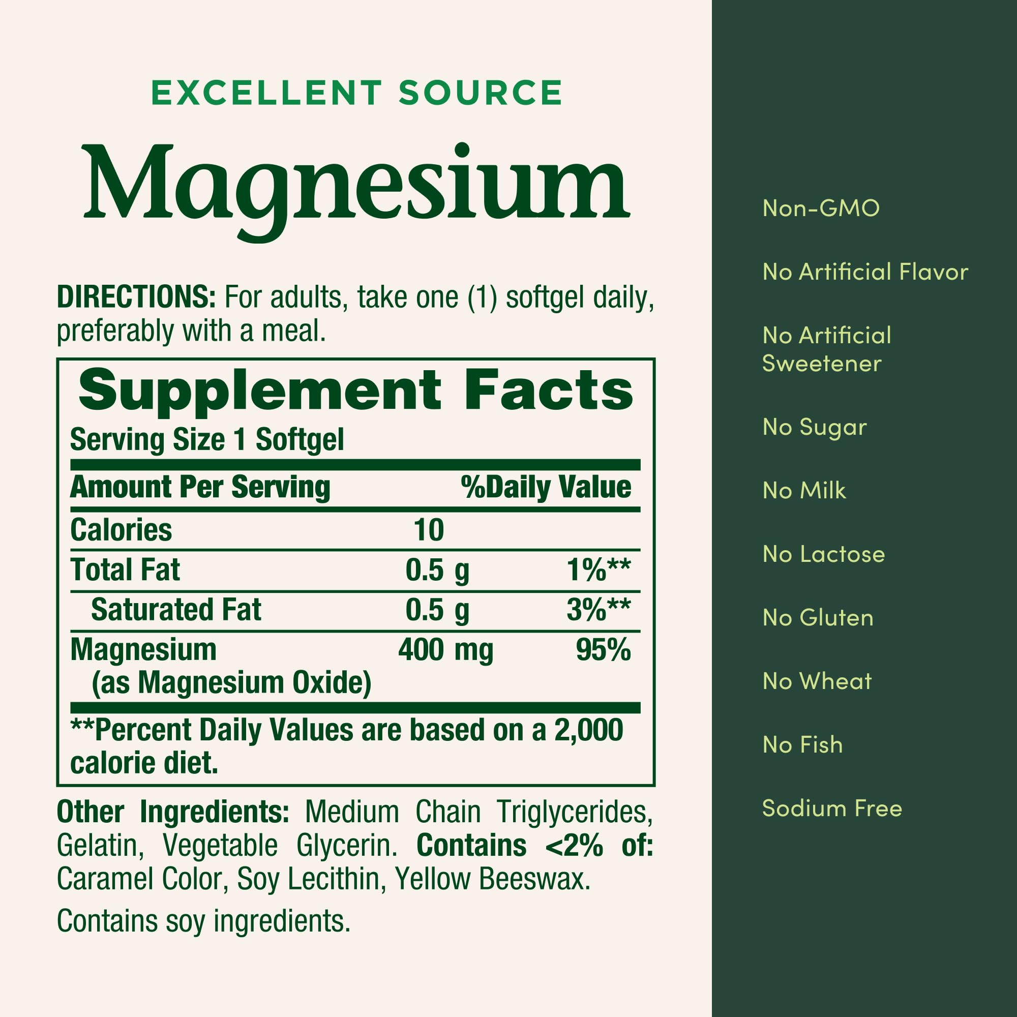 Nature's Bounty Magnesium 400 mg softgel daily use setup